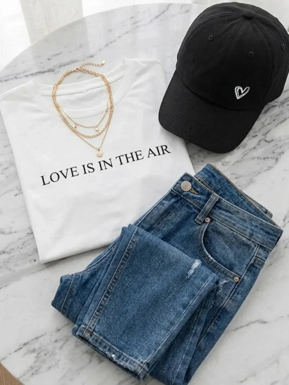 Black Ladies Heart Hat Cap